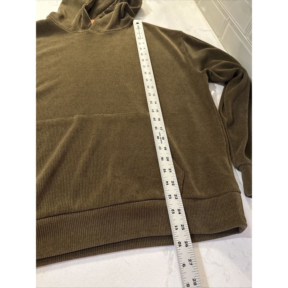 Negative Space Hoodie Mens‎ Large Brown Corduroy Sweater Ribbed Sweatshirt - Picture 8 of 10